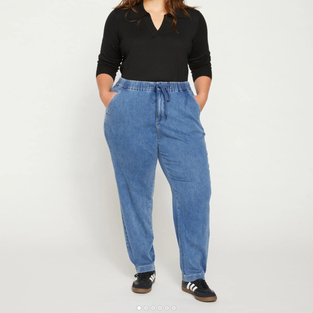 Universal Standard Indigo Drawstring Slouchy Denim Jeans